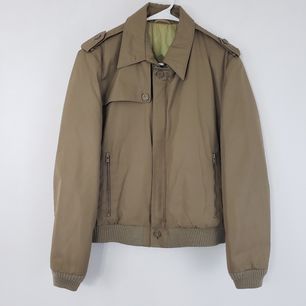 Vintage 70s London Fog UnisexTan Bomber Jacket size 38